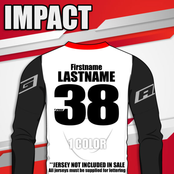 Impact jersey printing font