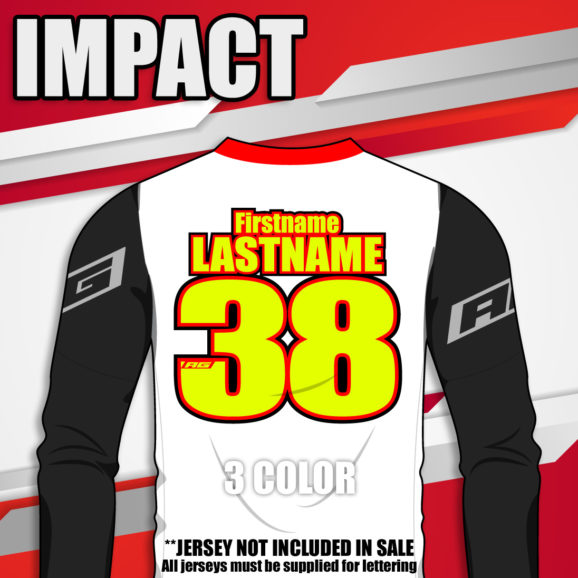 Impact jersey printing font