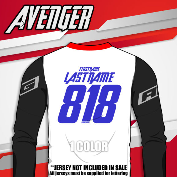 Avenger jersey print font