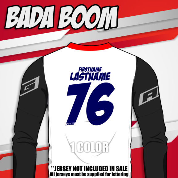 Bada Boom jersey print font