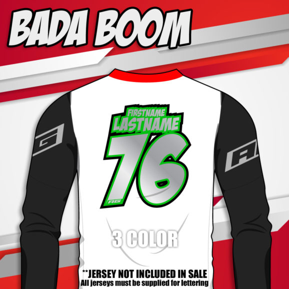 Bada Boom jersey print font