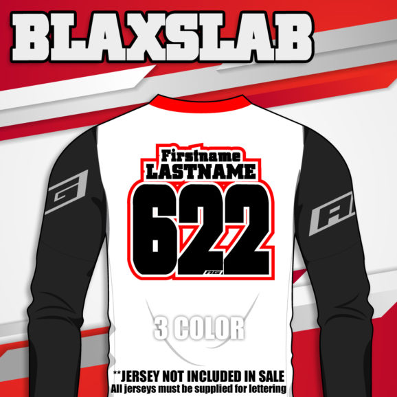 Blaxslab jersey print font