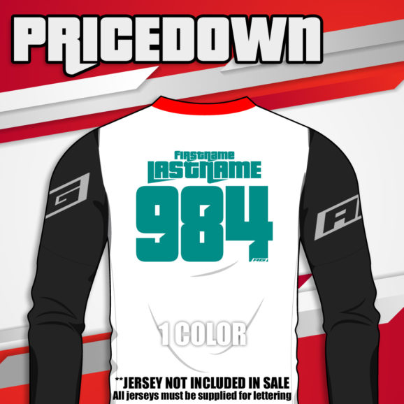 Pricedown jersey print font