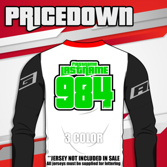 Pricedown jersey print font