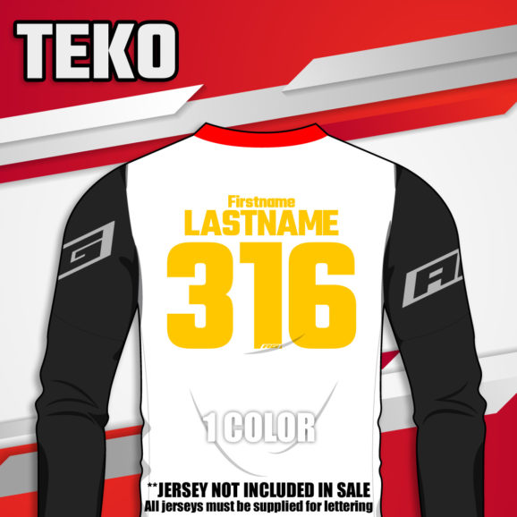 Teko jersey print font