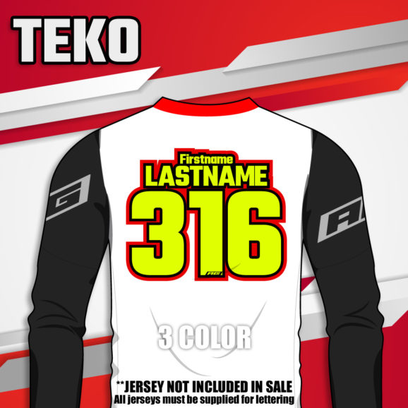 Teko jersey print font