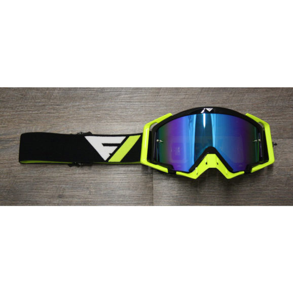 Flow Vision Motocross Goggles with Black frame and flo-yellow accessories