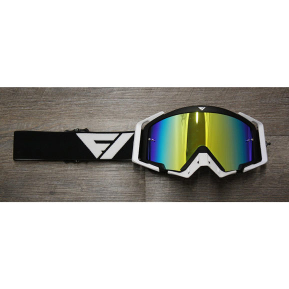 Flow Vision Motocross Goggles with Black frame and white accessories