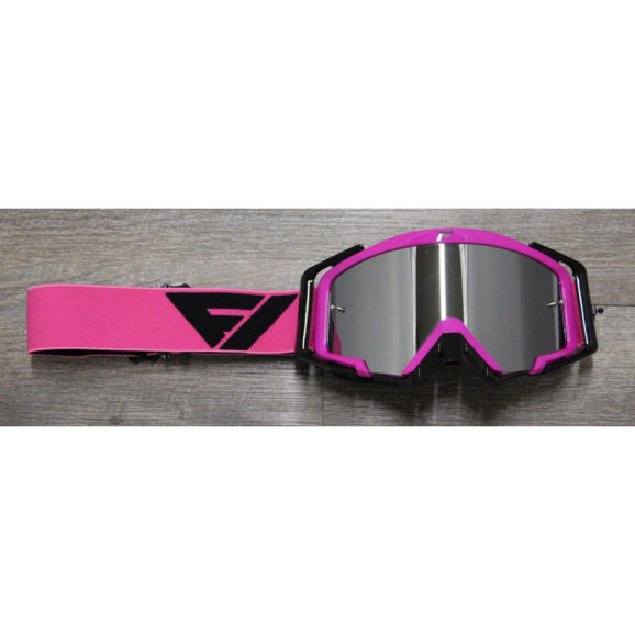 Flow Vision Motocross Goggles with Pink frame and black accessories